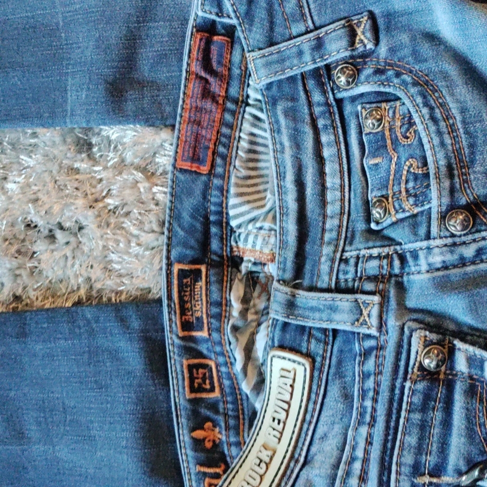 ROCK REVIVAL WESTERN STYLE 🫶🏼 JESSICA SKINNY JEANS👀W25 - Picture 3 of 10